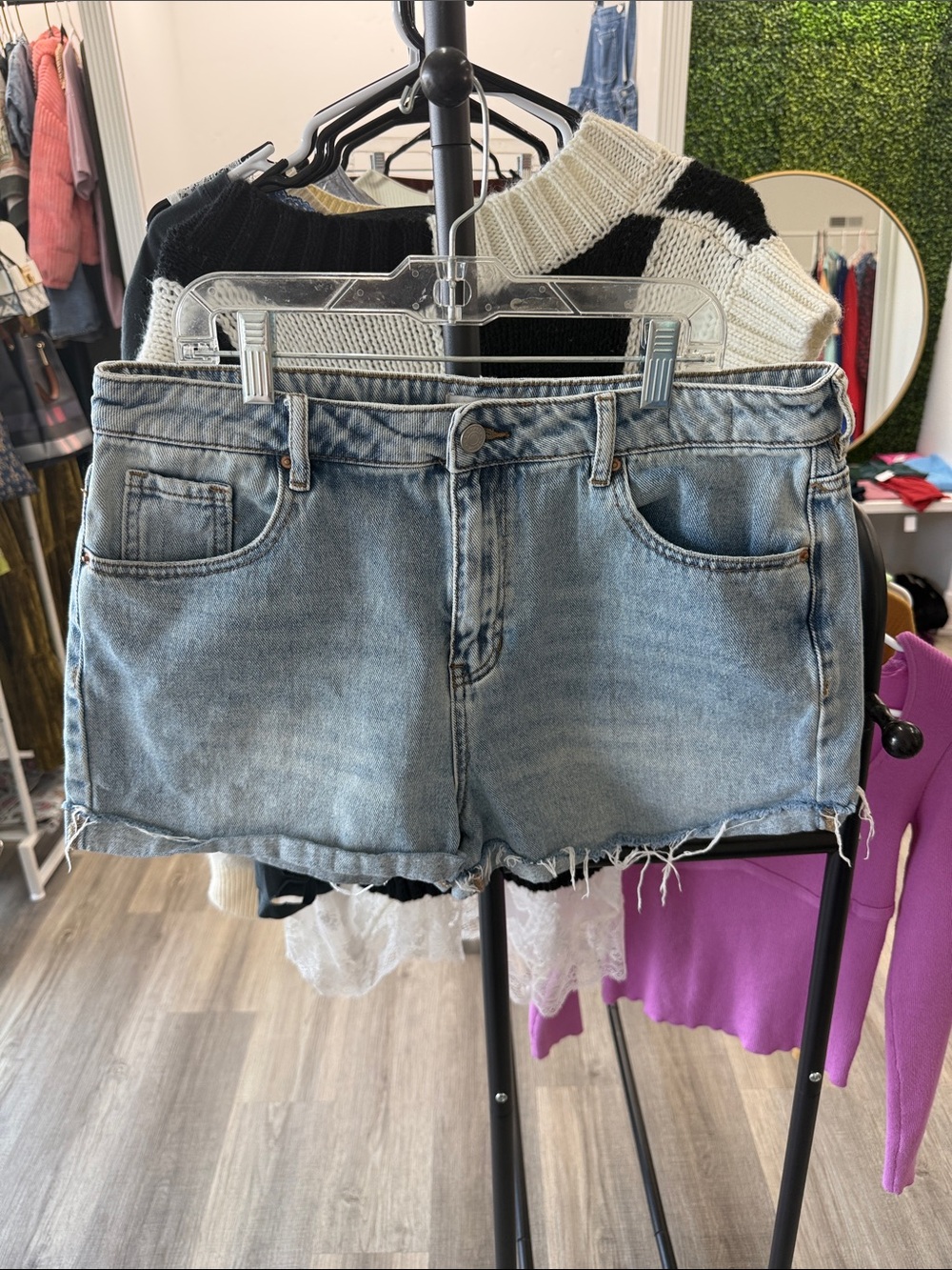 PacSun Light Blue Distressed Denim Cutoff Shorts
